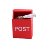 Leadigol 1:12 Miniature Red Retro Mailbox with Newspaper, Mini House Furniture,Retro Style Post Box Newspaper Mailbox Ornamant,Simulated Mailbox Models Mini Decoration Accessories